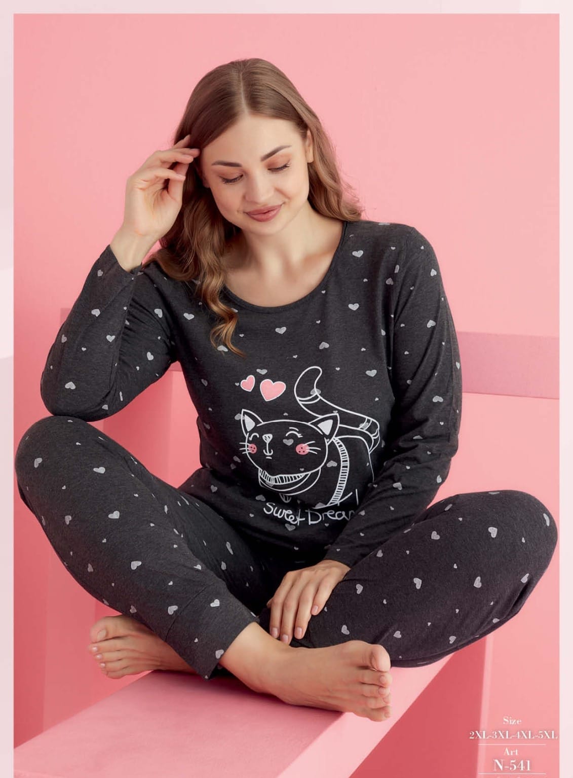 Pamuk Likralı Küçük Beden Büyük Beden Battal Pijama Takım