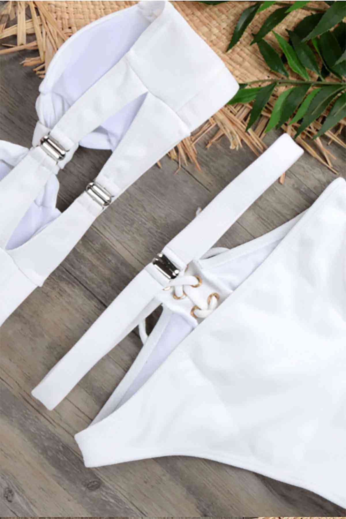 Angelsin Özel Tasarım Bikini Takım Beyaz