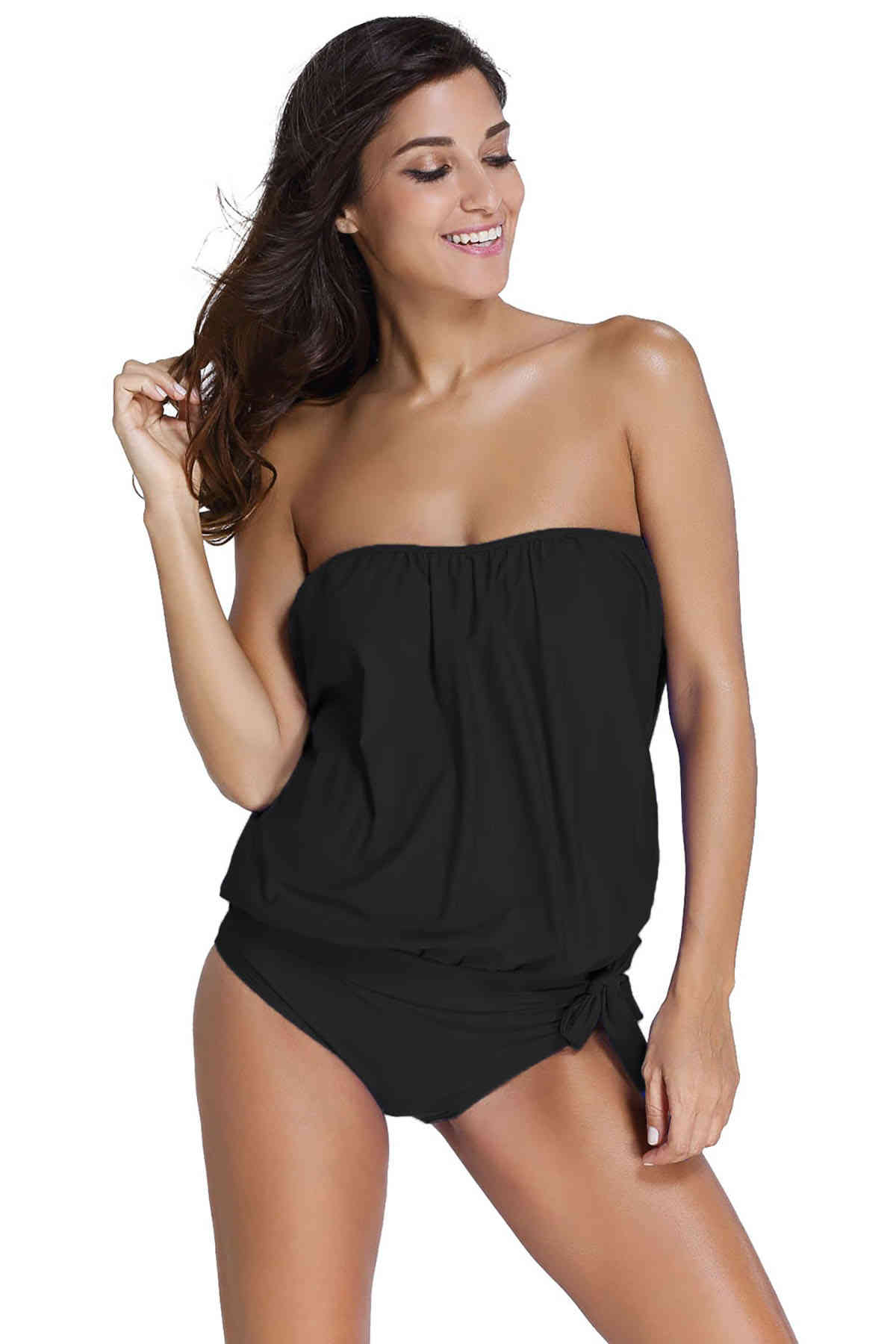 Angelsin%20Siyah%20Uzun%20Tankini%20Bikini%20Takım