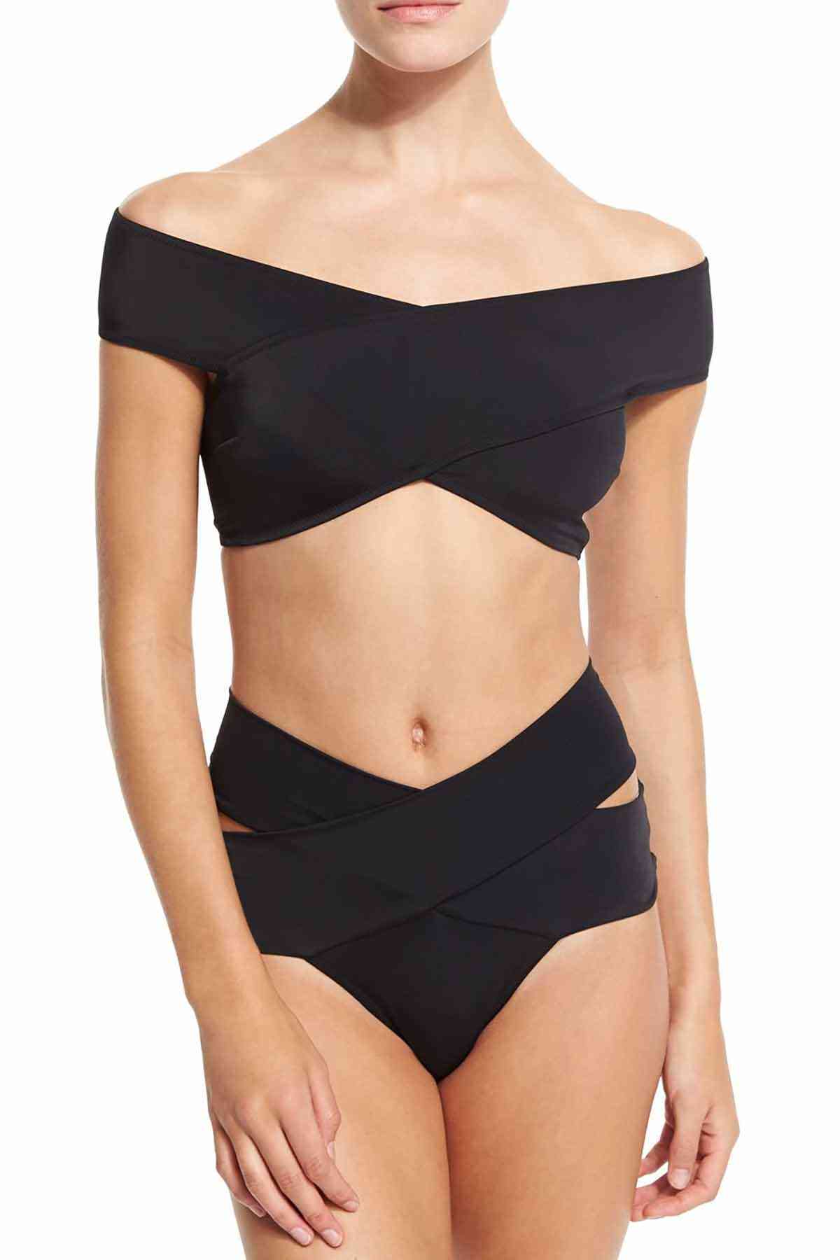 Angelsin Siyah Özel Tasarım Bikini Üstü