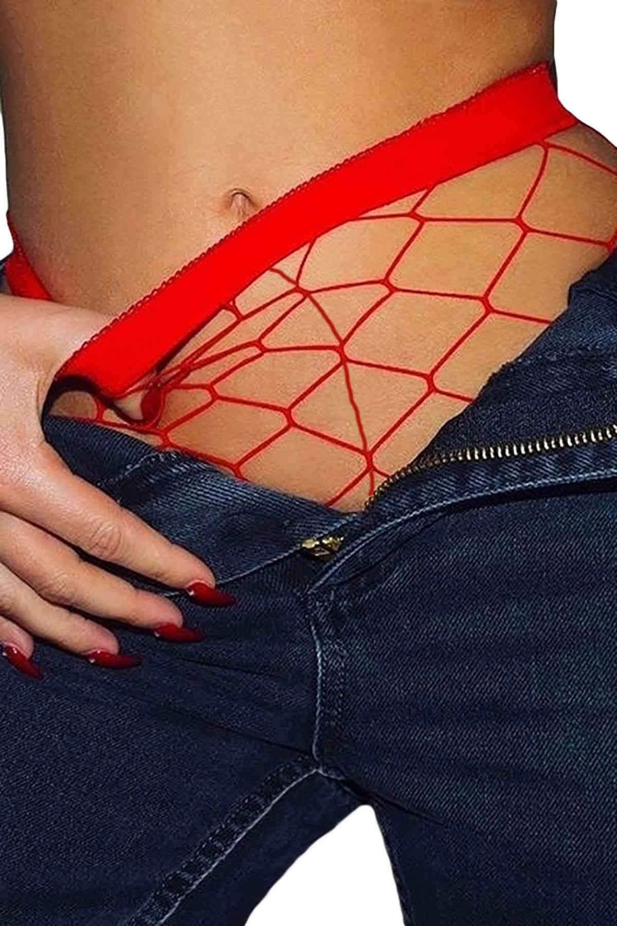 Merry See Fileli Çorap Kırmızı