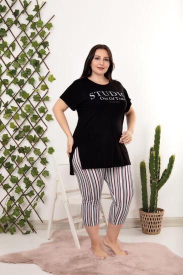 Büyük Beden Pamuk  Kapri Takım