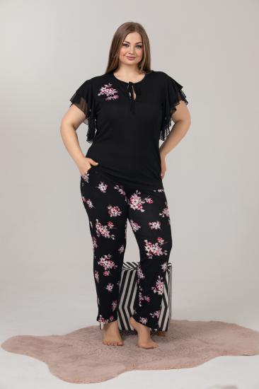 Pamuklu Likralı Büyük Beden Battal Pijama Takım