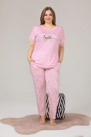 Pamuklu Likralı Büyük Beden Battal Pijama Takım