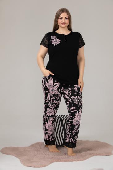 Pamuklu Likralı Büyük Beden Battal Pijama Takım