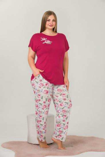 Pamuklu Likralı Büyük Beden Battal Pijama Takım