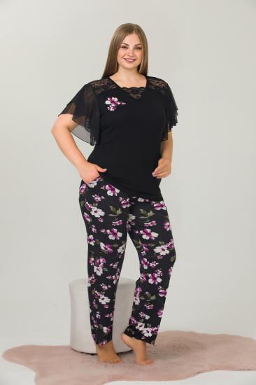 Pamuklu Likralı Büyük Beden Battal Pijama Takım