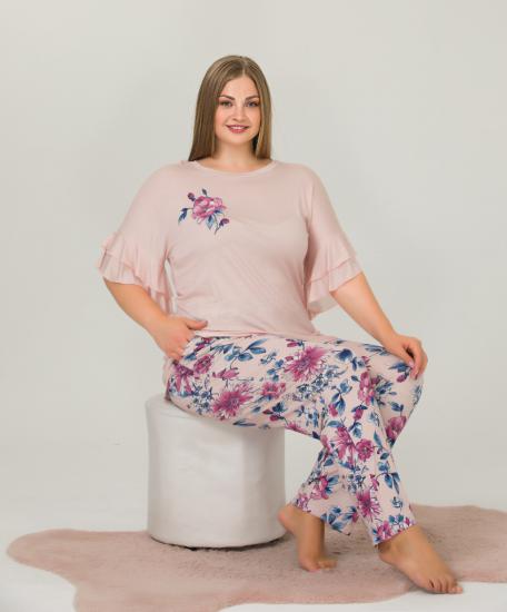Pamuklu Likralı Büyük Beden Battal Pijama Takım