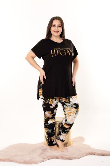 Pamuklu Likralı Büyük Beden Battal Pijama Takım