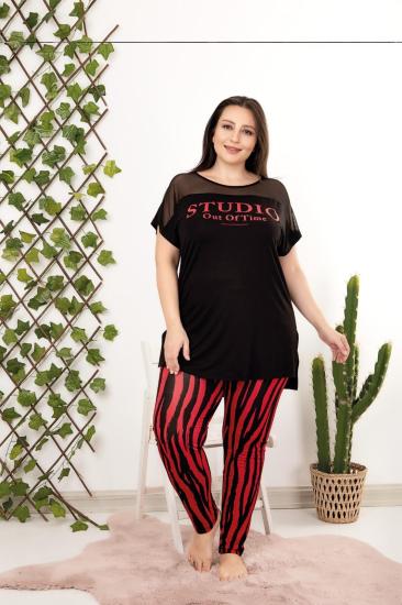 Pamuklu Likralı Büyük Beden Battal Pijama Takım