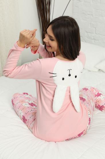 Arkası Nakışlı İnterlok Pijama Takımı
