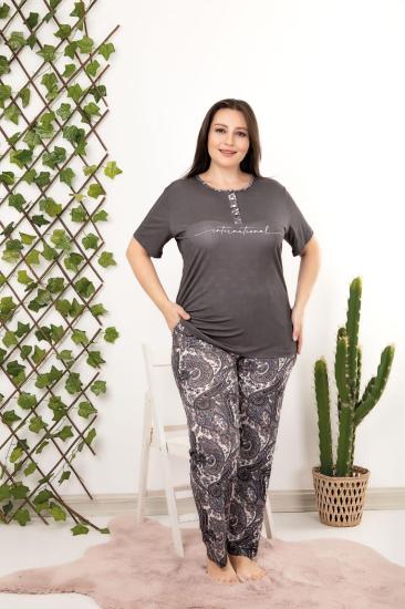 Pamuklu Likralı Büyük Beden Battal Pijama Takım