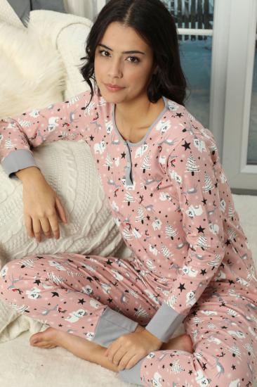 Düğmeli İnterlok Pijama Takımı