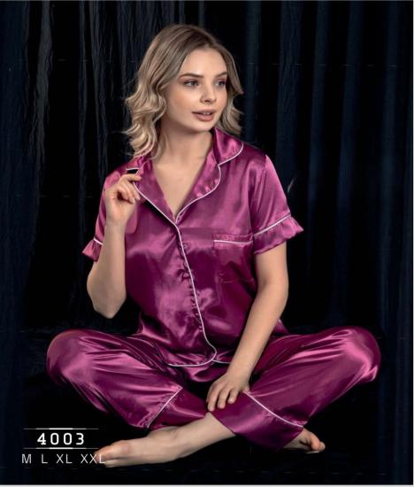 İPEK SATEN DÜĞMELİ KISA KOL TAKIM 