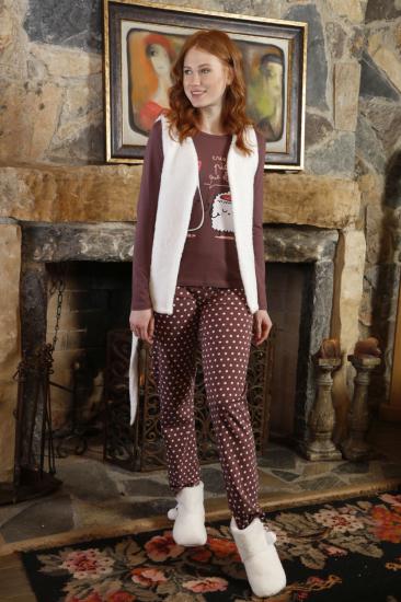 Lü Yelekli Wellsoft-İnterlok Pijama Takım