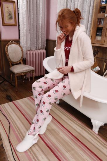 Lü Hırkalı Wellsoft-İnterlok Kapişonlu Pijama Takım