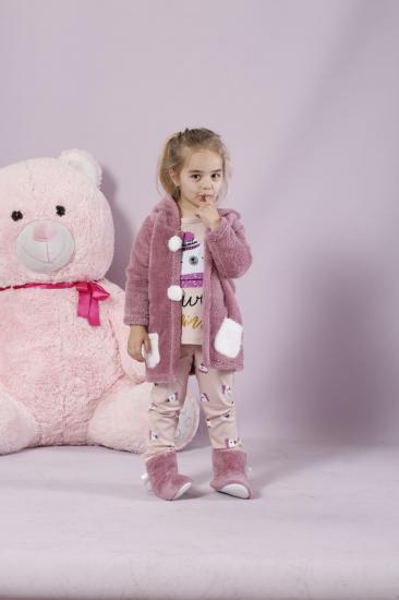 Lü Hırkalı Wellsoft-İnterlok Kapişonlu Pijama Takım