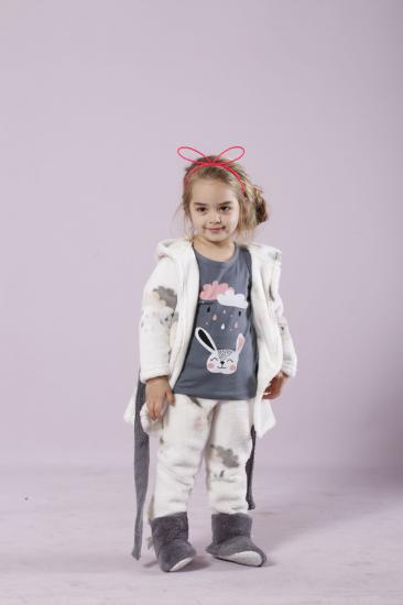 Lü Hırkalı Wellsoft-İnterlok Kapişonlu Pijama Takım