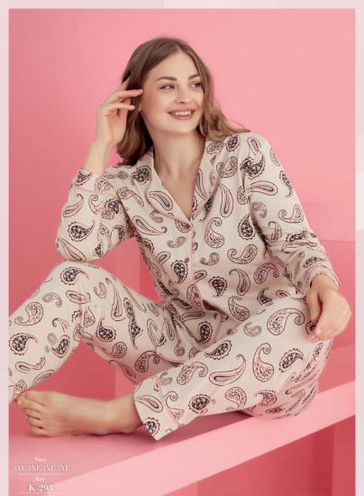Pamuklu Likralı Büyük Beden DÜĞMELİ Battal Pijama Takım