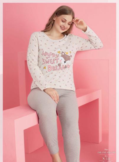 Pamuk Likralı Küçük Beden Büyük Beden Battal Pijama Takım