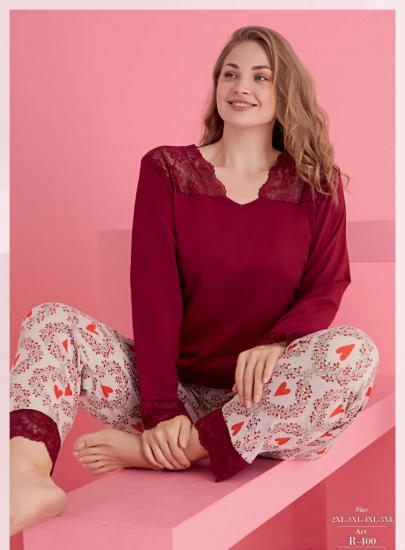 Pamuk Likralı Küçük Beden Büyük Beden Battal Pijama Takım