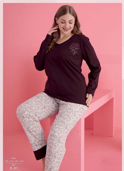 Pamuk Likralı Küçük Beden Büyük Beden Battal Pijama Takım