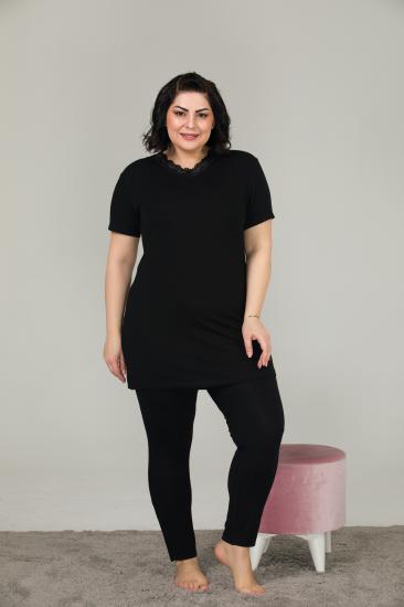 Pamuklu Likralı Büyük Beden Battal Pijama Takım