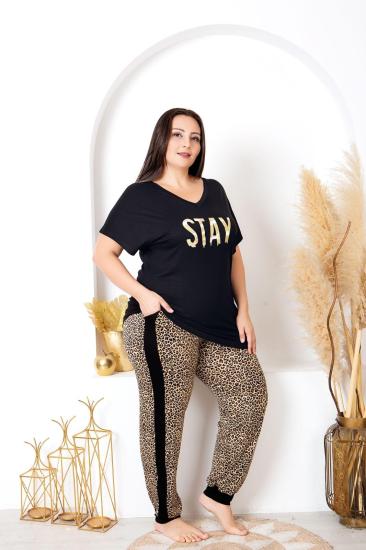 Pamuklu Likralı Büyük Beden Battal Pijama Takım