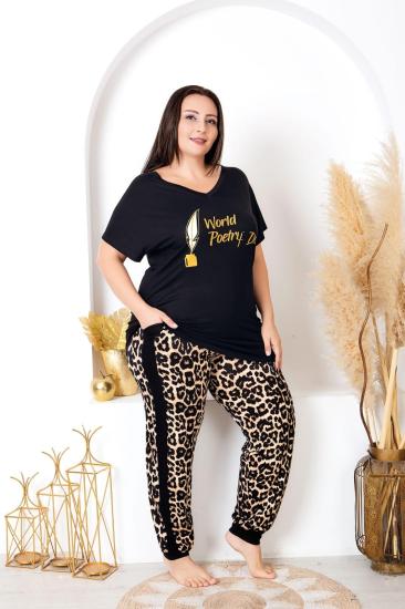 Pamuklu Likralı Büyük Beden Battal Pijama Takım