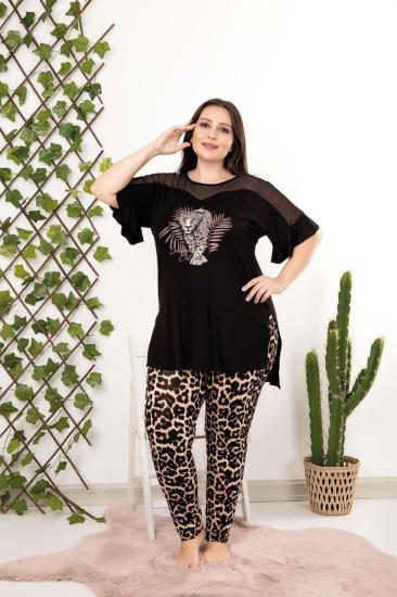 Pamuklu Likralı Büyük Beden Battal Pijama Takım