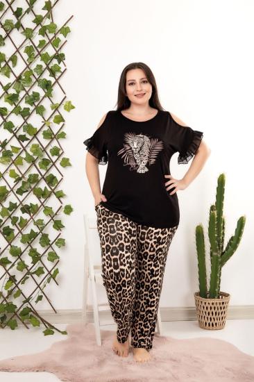 Pamuklu Likralı Büyük Beden Battal Pijama Takım