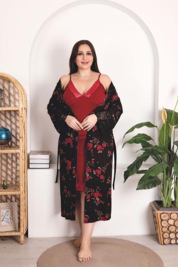 Büyük Beden 2’Lİ Pamuk Likralı Sabahlık Set