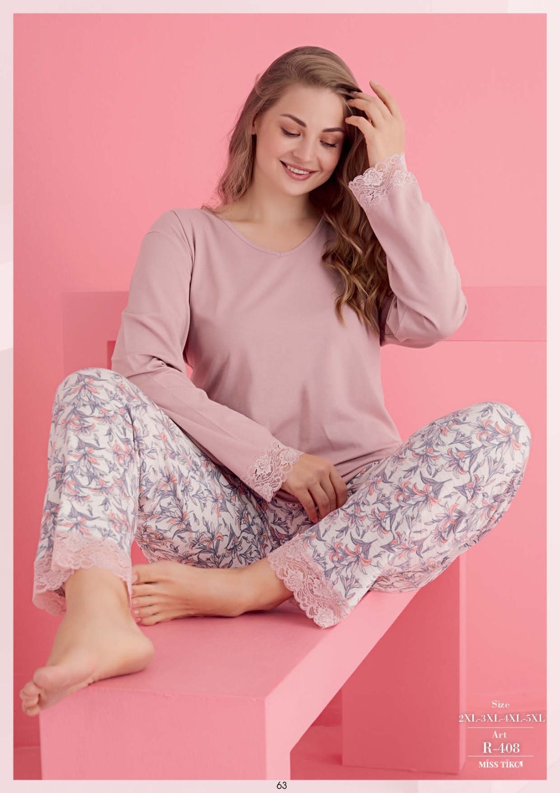 Pamuk Likralı Küçük Beden Büyük Beden Battal Pijama Takım