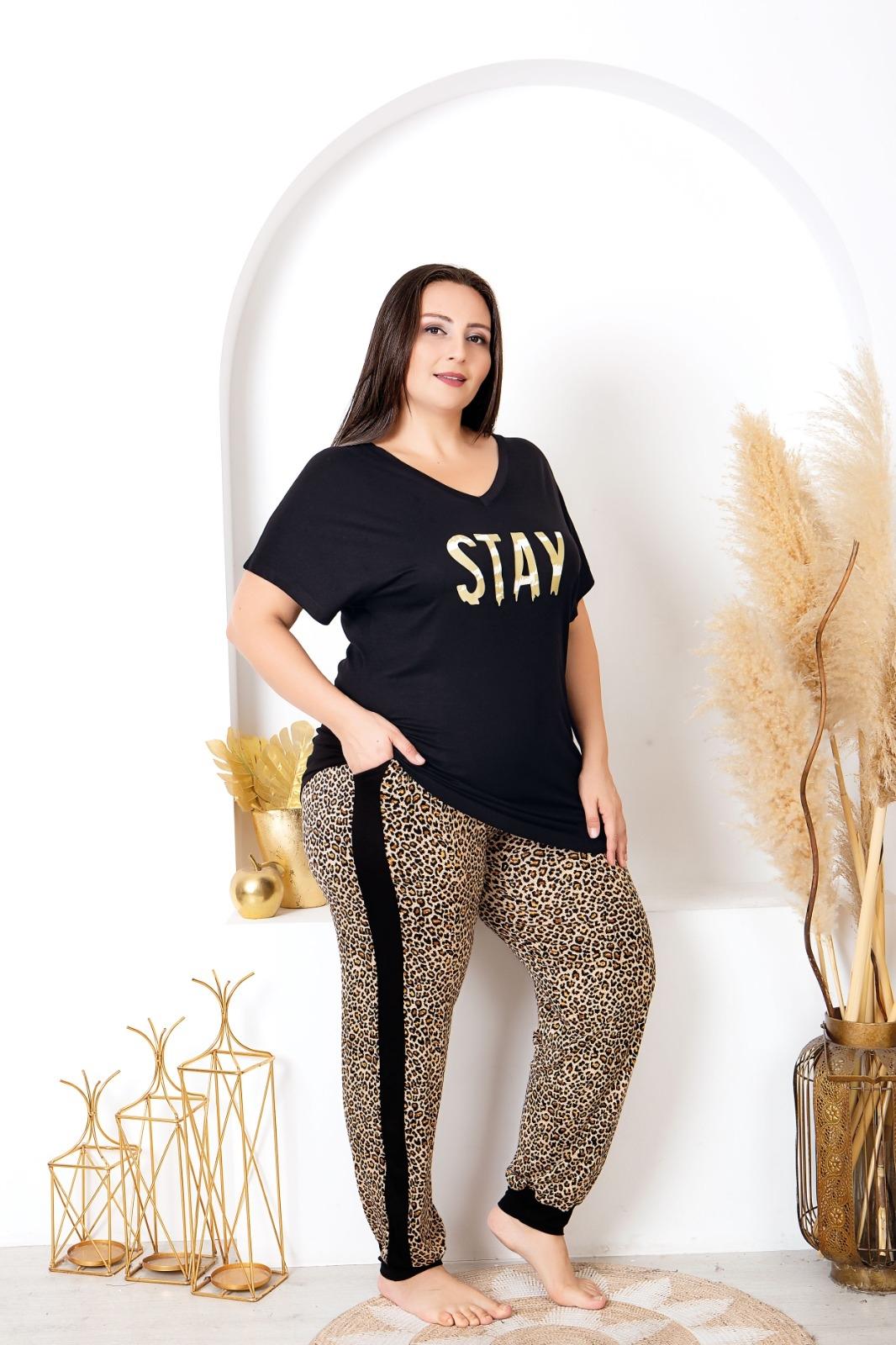 Pamuklu Likralı Büyük Beden Battal Pijama Takım